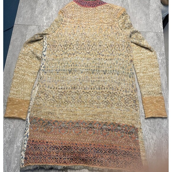 Free People Sz M Desert Drifter  Duster Cardigan Wool Gypsy Boho Southwestern - Picture 10 of 14
